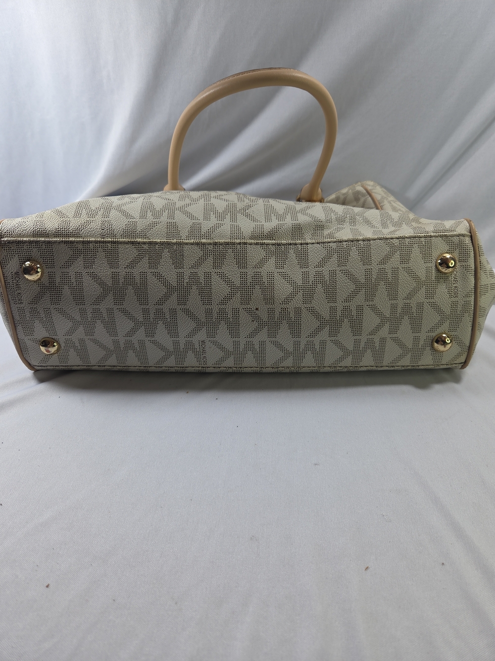 Michael Kors Cream & Tan MK Logo Tote - Picture 3 of 15